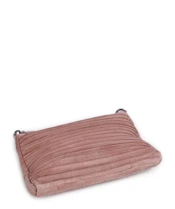 Bestseller Riffel Umhängetasche genarbtes Leder rosa