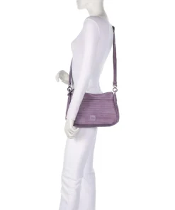 Bestseller Umhängetasche genarbtes Leder lavendel