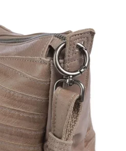 Bestseller Umhängetasche genarbtes Leder taupe