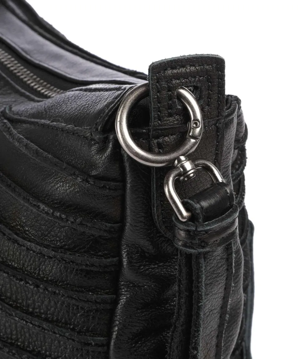 Bestseller Umhängetasche genarbtes Leder schwarz