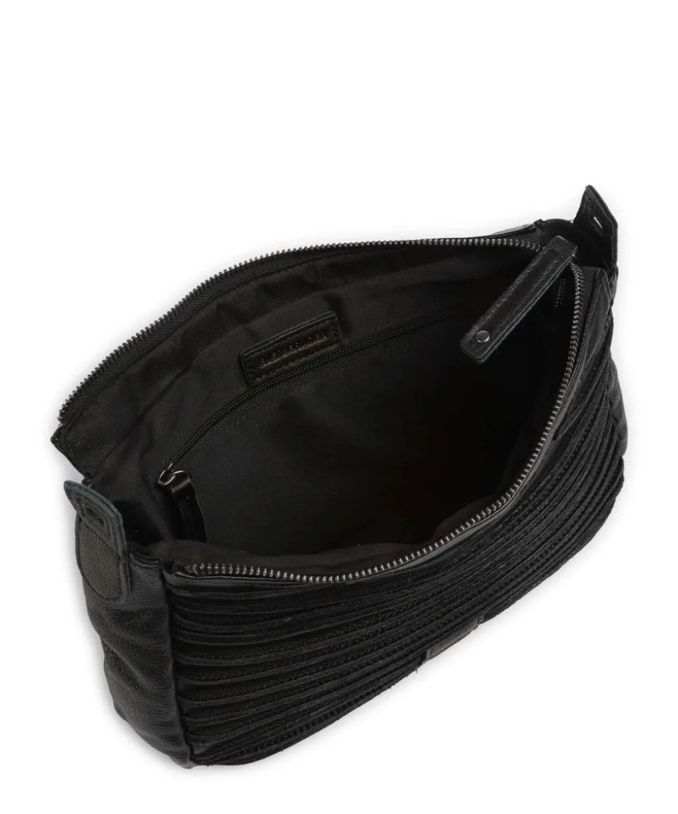 Bestseller Umhängetasche genarbtes Leder schwarz