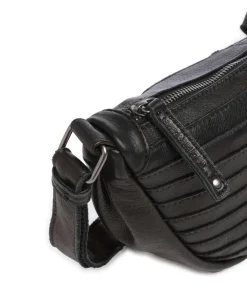 Bestseller Umhängetasche genarbtes Leder schwarz