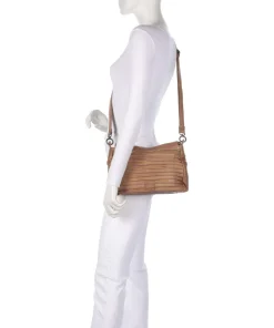 Bestseller Umhängetasche genarbtes Leder karamellbraun