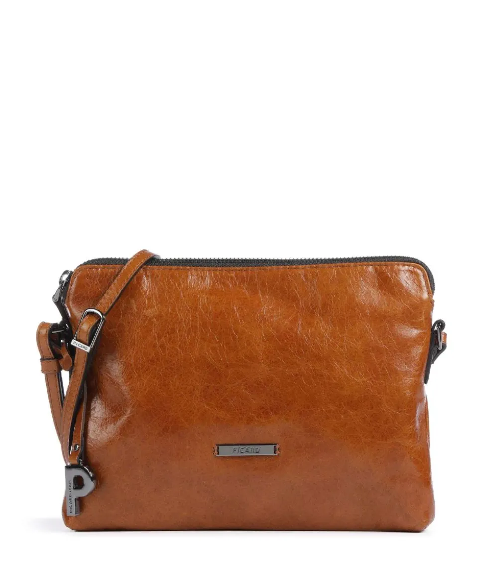 Better Me Umhängetasche genarbtes Rindsleder cognac