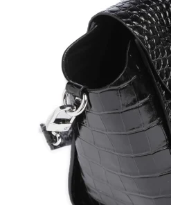 Betty Embossed Croc Medium Handtasche geprägtes Kalbsleder schwarz