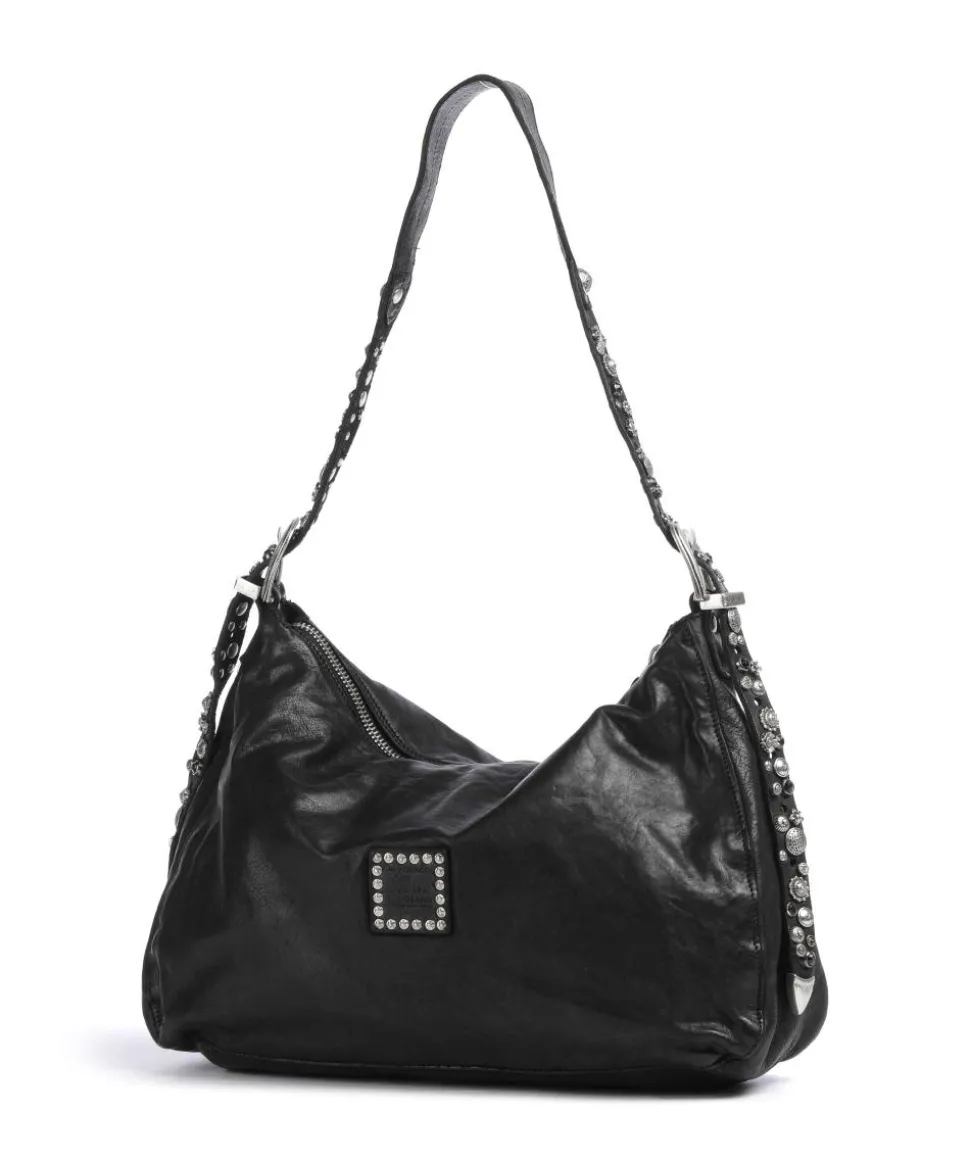 Beuteltasche fein genarbtes Rindsleder schwarz