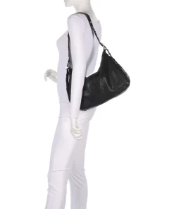 Beuteltasche fein genarbtes Rindsleder schwarz