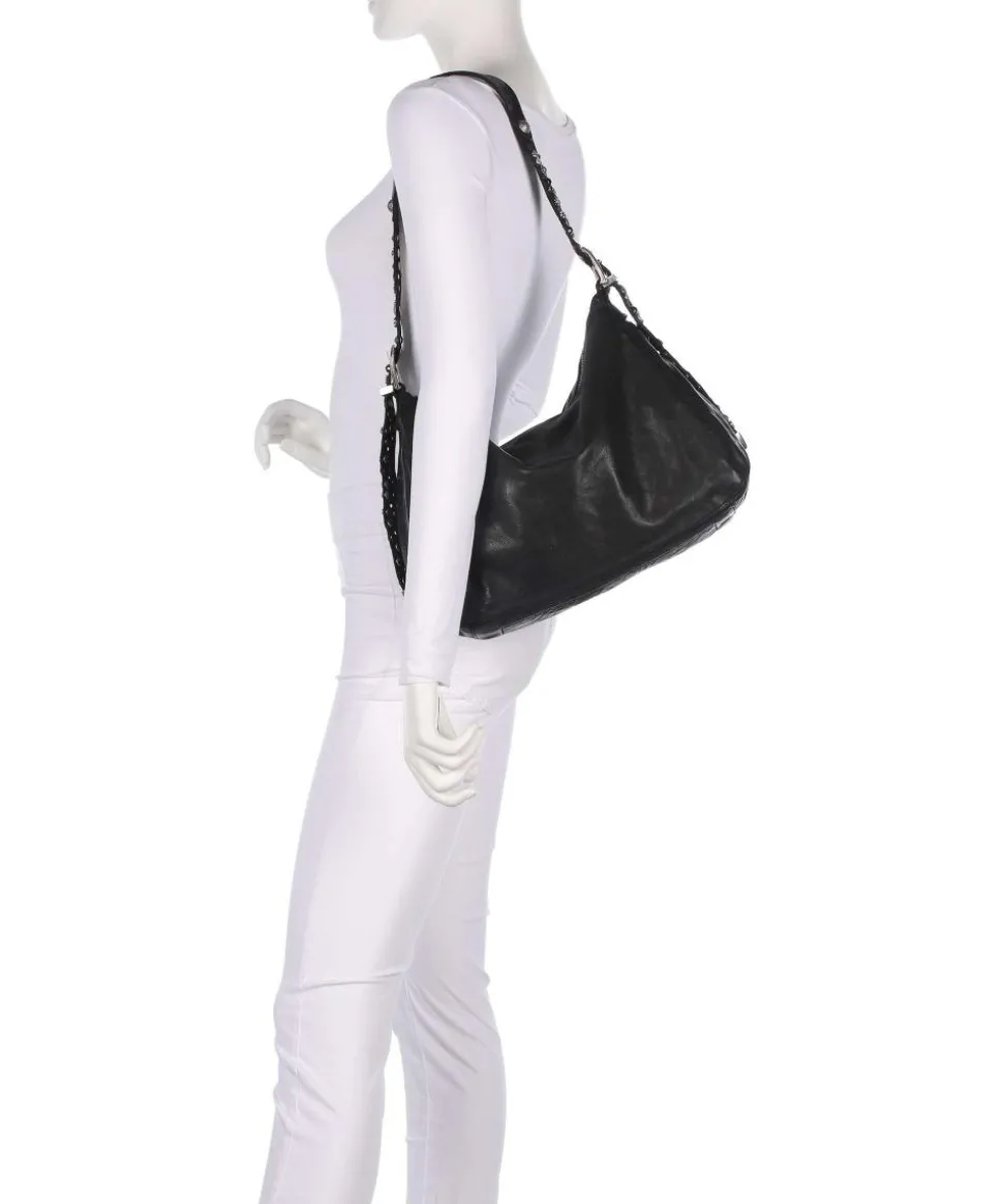 Beuteltasche fein genarbtes Rindsleder schwarz