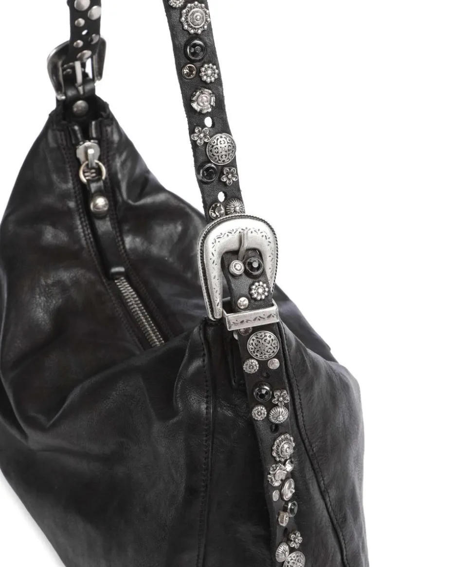 Beuteltasche fein genarbtes Rindsleder schwarz