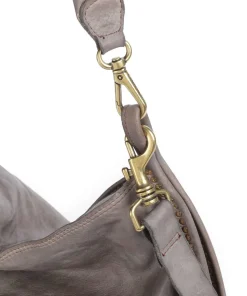 Beuteltasche fein genarbtes Rindsleder grau