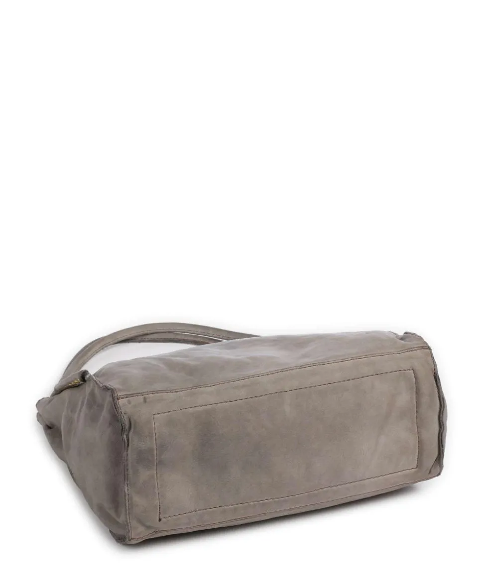 Beuteltasche fein genarbtes Rindsleder grau