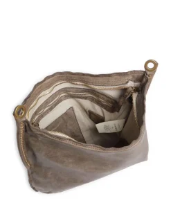 Beuteltasche fein genarbtes Rindsleder grau