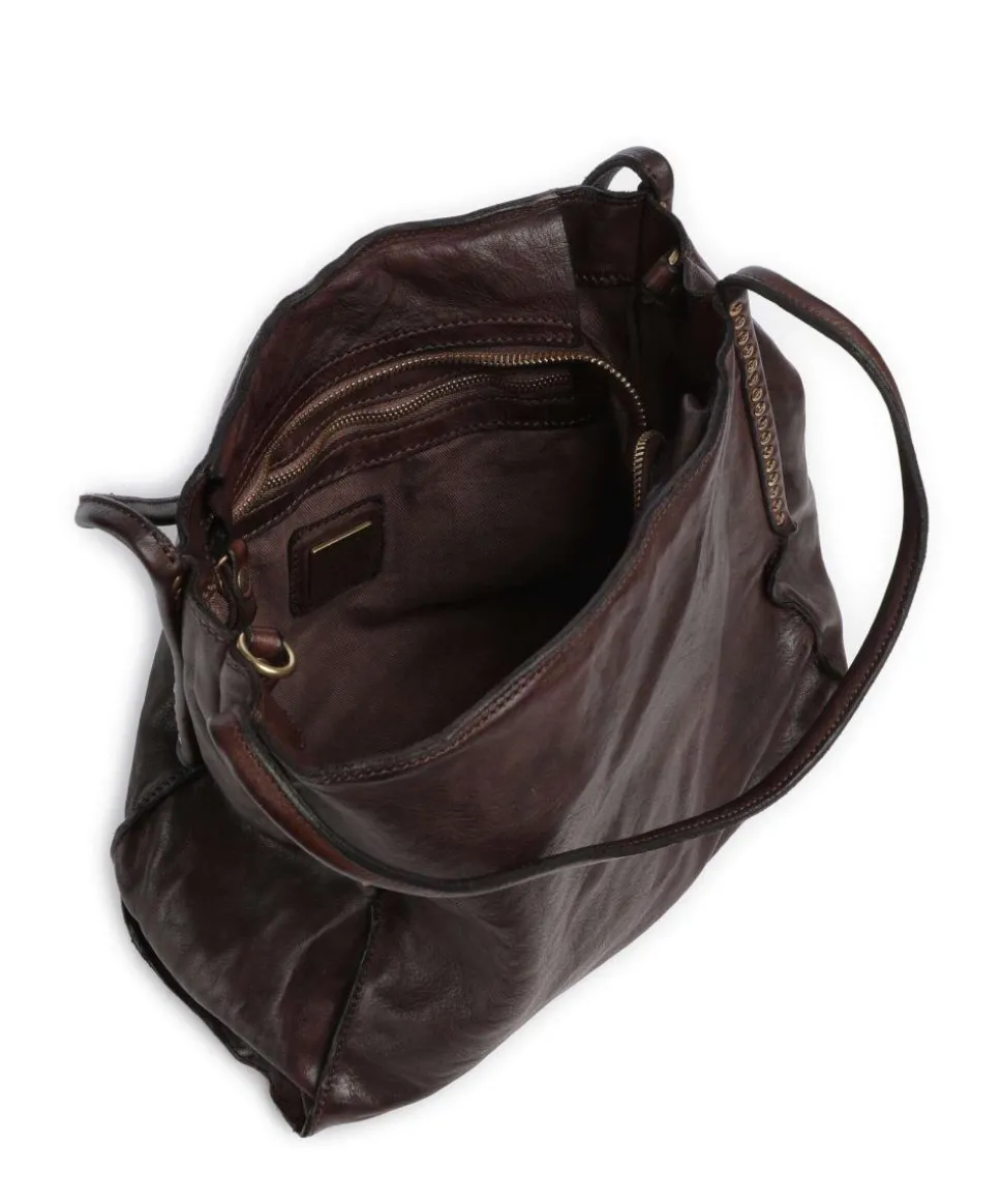 Beuteltasche fein genarbtes Rindsleder dunkelbraun