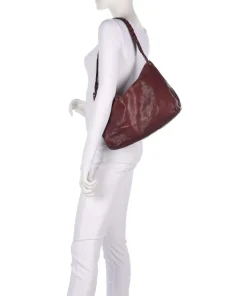 Beuteltasche fein genarbtes Rindsleder dunkelrot