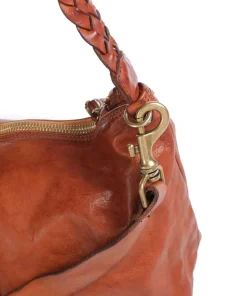 Beuteltasche fein genarbtes Rindsleder cognac