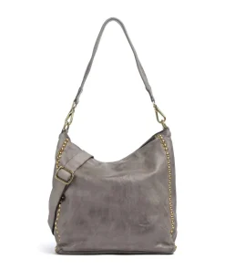 Beuteltasche fein genarbtes Rindsleder grau