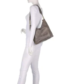 Beuteltasche fein genarbtes Rindsleder grau