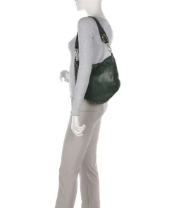 Beuteltasche genarbtes Rindsleder dunkelgrün