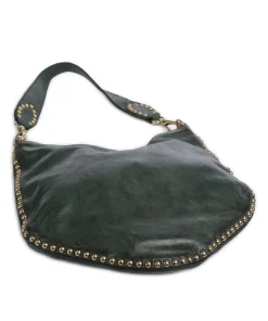 Beuteltasche genarbtes Rindsleder dunkelgrün