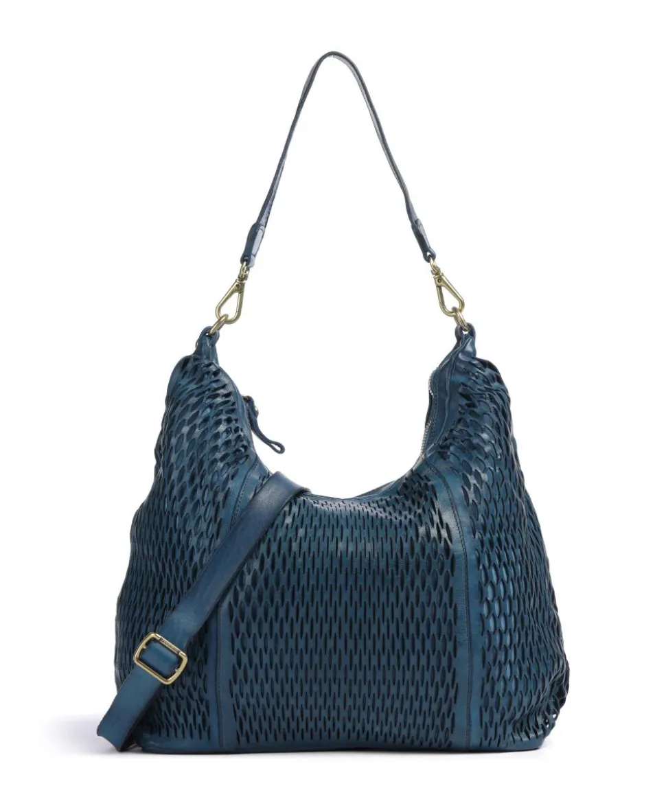 Beuteltasche genarbtes Rindsleder dunkelblau