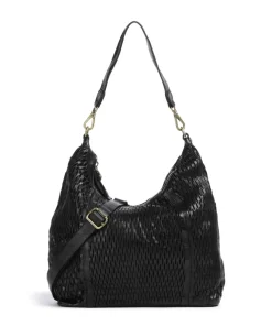 Beuteltasche genarbtes Rindsleder schwarz