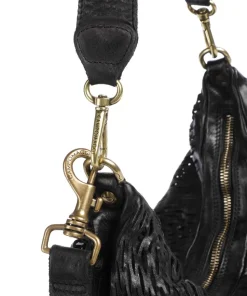 Beuteltasche genarbtes Rindsleder schwarz