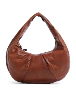 Beuteltasche genarbtes Rindsleder cognac