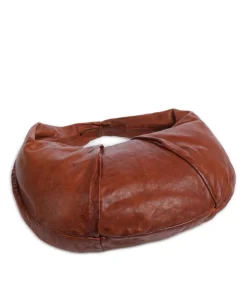 Beuteltasche genarbtes Rindsleder cognac
