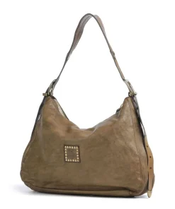 Beuteltasche genarbtes Rindsleder olivgrün