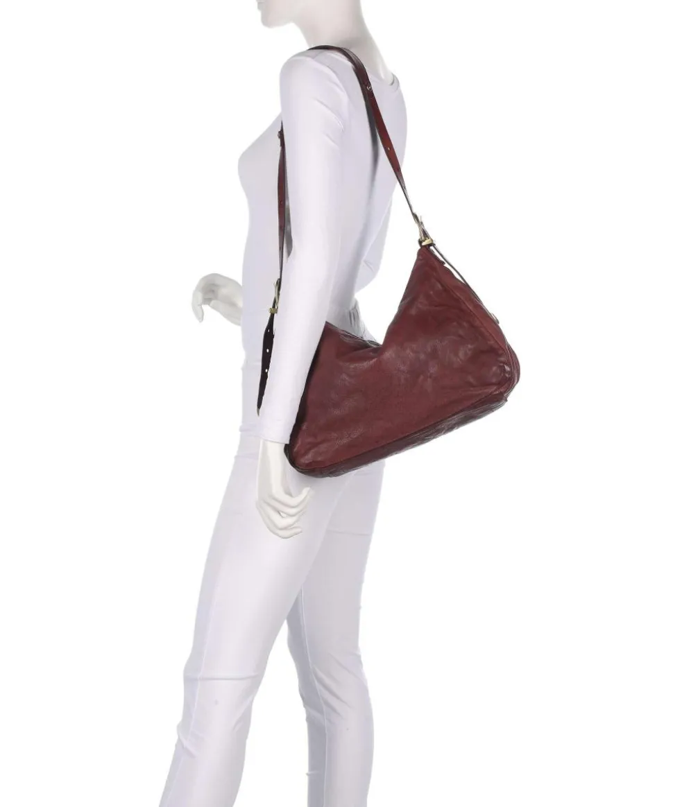 Beuteltasche genarbtes Rindsleder dunkelrot