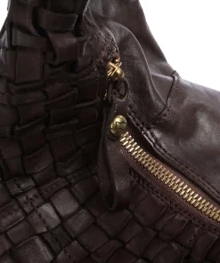 Beuteltasche genarbtes Rindsleder dunkelbraun