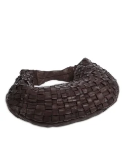 Beuteltasche genarbtes Rindsleder dunkelbraun