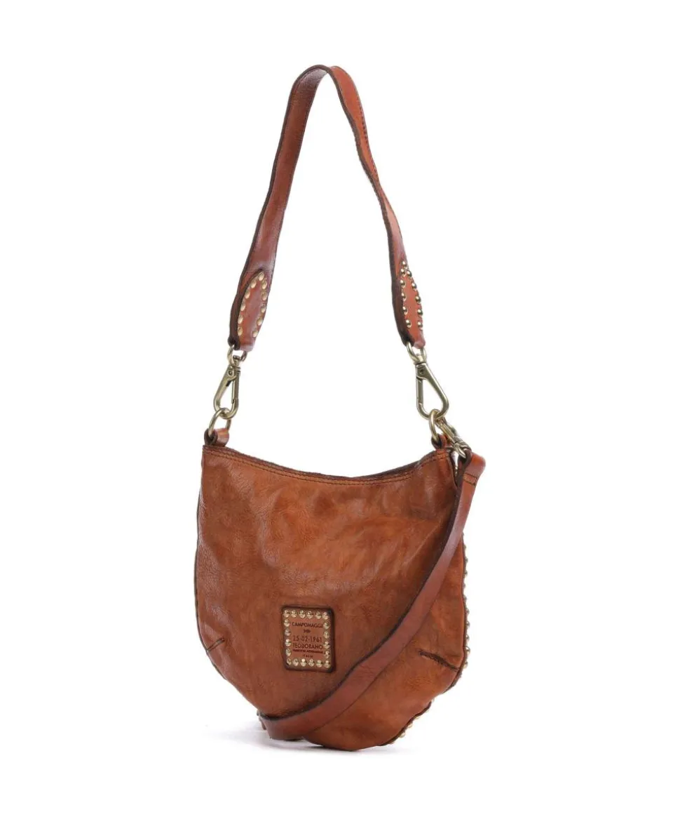 Beuteltasche genarbtes Rindsleder cognac