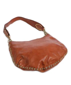 Beuteltasche genarbtes Rindsleder cognac