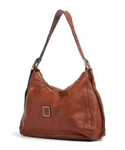 Beuteltasche genarbtes Rindsleder cognac