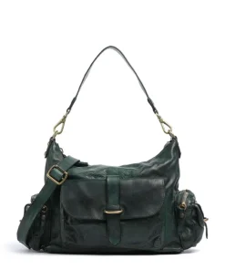 Beuteltasche genarbtes Rindsleder dunkelgrün