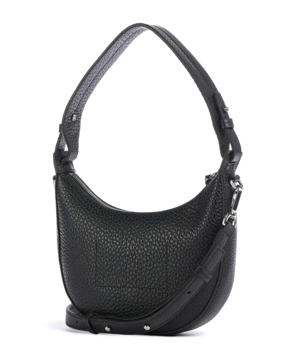 Bira Schultertasche genarbtes Rindsleder schwarz