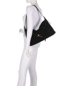 BKLARITY Beuteltasche Wildleder schwarz