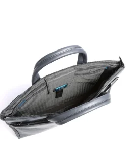 Black Square Aktentasche 15″ fein genarbtes Leder blaugrau