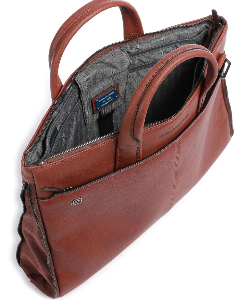 Black Square Aktentasche 15″ fein genarbtes Leder tabak