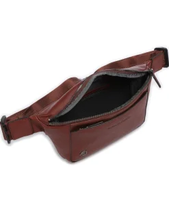 Black Square Gürteltasche genarbtes Rindsleder braun