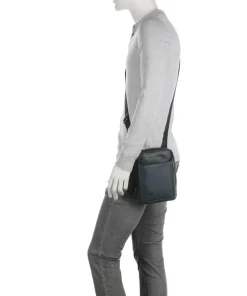 Black Square Umhängetasche genarbtes Rindsleder dunkelgrün