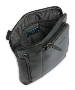 Black Square Umhängetasche genarbtes Leder dunkelgrün