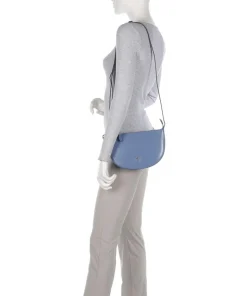 Black Tie Umhängetasche glattes Rindsleder blaugrau