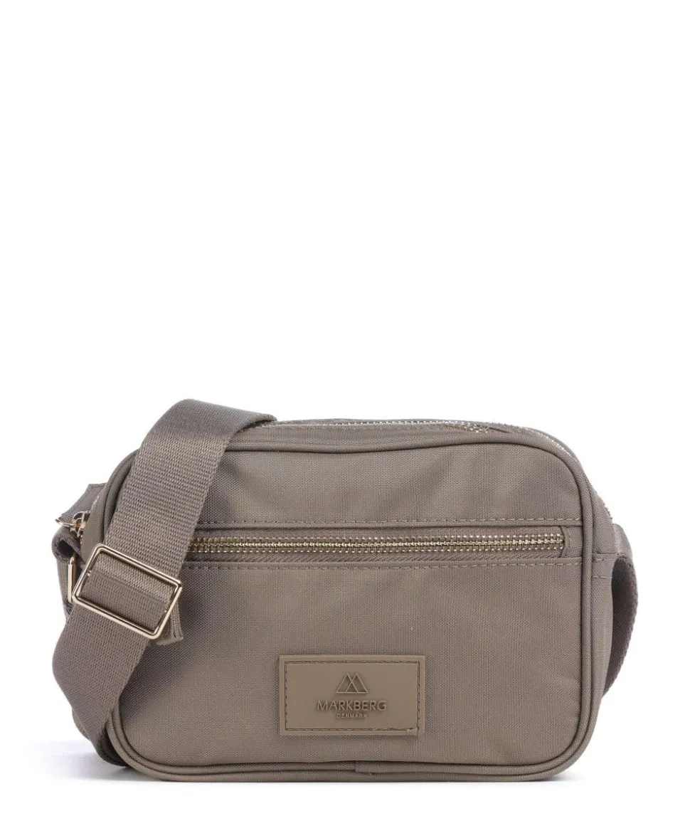 Block Umhängetasche recyceltes Polyester taupe