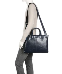 Blue Square Aktentasche 15″ glattes Leder dunkelblau