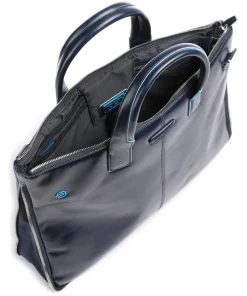 Blue Square Aktentasche 15″ glattes Leder dunkelblau