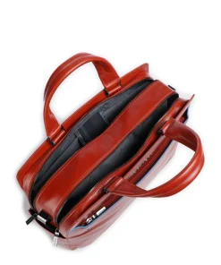Blue Square Aktentasche 15″ fein genarbtes Rindsleder rotbraun