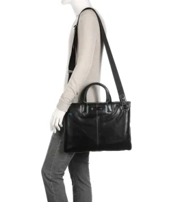 Blue Square Aktentasche 15″ glattes Leder schwarz