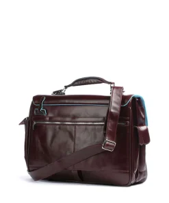 Blue Square Aktentasche 15″ Leder, genarbtes Leder mahagoni